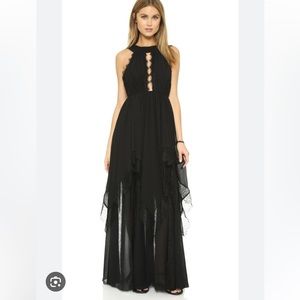 Free people ivory tower maxi dress - Black Sz 8 NWT